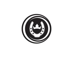Logo de chaussures cheval noir et vecteur modèle