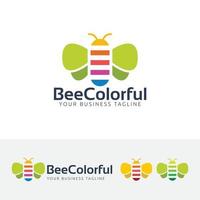modèle de conception de logo vectoriel abeille