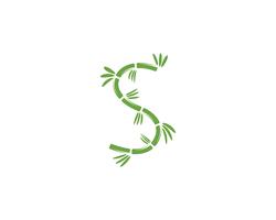 Logo de bambou avec une feuille verte pour votre modèle de vecteur d&#39;icône