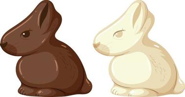 lapin en chocolat noir et blanc vecteur