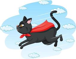 un super-héros de chat sur fond de ciel vecteur