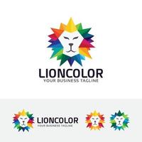 concept de conception de logo d'art de lion vecteur