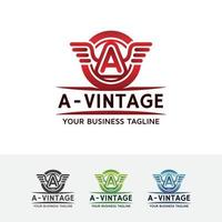 création de logo vintage lettre a vecteur