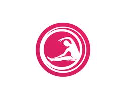 Symboles du logo du corps athlétique yoga vector icons