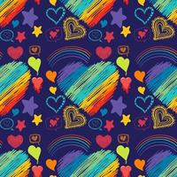 motif abstrait coeur doodle sans soudure vecteur