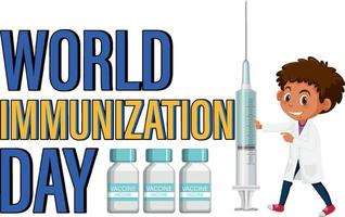conception de bannière de la journée mondiale de la vaccination vecteur
