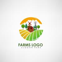 Modèle de logo de concept de ferme. Étiquette pour les produits de ferme naturels. Illustration vectorielle vecteur