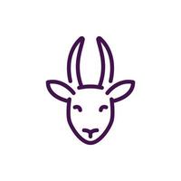 icône de ligne de gazelle sur blanc vecteur
