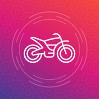 vélo tout-terrain, icône linéaire de moto, pictogramme vectoriel