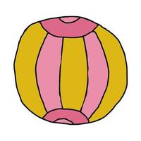 dessin animé doodle ballon de plage linéaire isolé sur fond blanc. vecteur