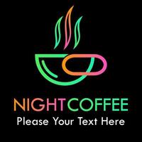 illustration de modèle de conception de logo de café de nuit. cela convient au bar, au café, au resto, à l'image de marque, etc. vecteur