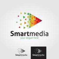 modèle minimal de logo de médias intelligents - vecteur