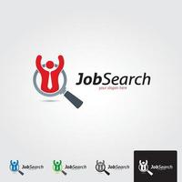 modèle de logo de recherche d'emploi minimal - vecteur