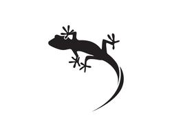 Lézard caméléon gecko silhouette vecteur noir