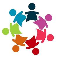 logo de connexion de groupe graphique vectoriel personnes dans le travail d'équipe logo cercle