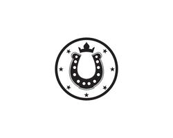 Logo de chaussures cheval noir et vecteur modèle