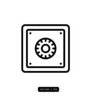 vecteur d'icône de coffre-fort - signe ou symbole