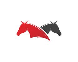 Tête de cheval noir Logo Template Vecteur