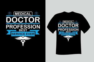 médecin profession meilleur service de tous les temps t-shirt vecteur