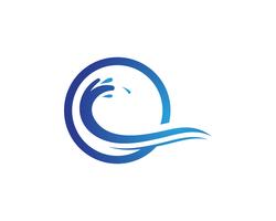 Splash eau vague plage logo et symbole vecteur