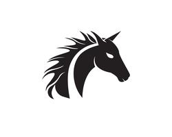 Tête de cheval noir Logo Template Vecteur