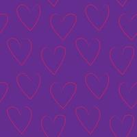 conception de modèle sans couture de coup de pinceau en forme de coeur violet vecteur