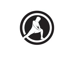 Symboles du logo du corps athlétique yoga vector icons