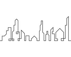 Silhouette de la ville moderne. illustration vectorielle au design plat vecteur