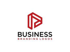 logo abstrait de la lettre initiale p. forme géométrique rouge isolée sur fond blanc. utilisable pour les logos d'entreprise et de marque. élément de modèle de conception de logo vectoriel plat.