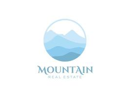 logo de montagne abstrait. silhouette de montagne de forme blanche avec combinaison de style de contour isolée sur fond blanc. modèle de conception de logo vectoriel plat