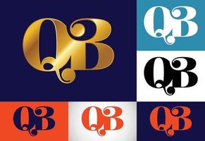 modèle de vecteur de conception de logo initial lettre monogramme qb. création de logo de lettre qb