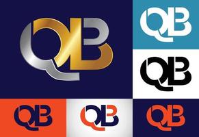 modèle de vecteur de conception de logo initial lettre monogramme qb. création de logo de lettre qb
