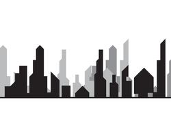 Silhouette de la ville moderne. illustration vectorielle au design plat vecteur