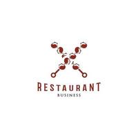 inspiration de conception de logo de restaurant satay vecteur