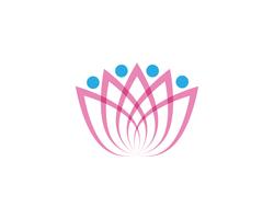 Logo de fleur de Lotus et modèle de vecteur de symboles