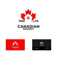 logo de la propriété canadienne de l'érable rouge vecteur