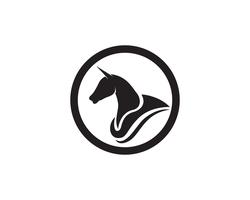 Tête de cheval noir Logo Template Vecteur