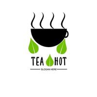 ilustration vectorielle de logo de thé à la feuille biologique parfaite pour les magasins et les restaurants vecteur