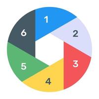 une infographie de graphique à secteurs dans une icône modifiable plate vecteur