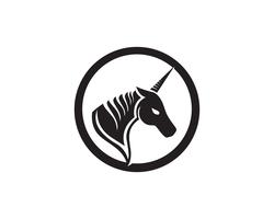 Tête de cheval noir Logo Template Vecteur