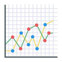 une icône plate de graphique linéaire vecteur