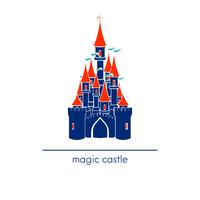 Castle Line art style. Icône de parc d&#39;attractions. vecteur