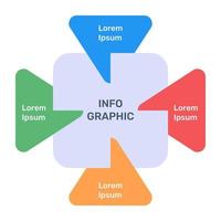 icône de modèle infographique carrés en vecteur plat premium