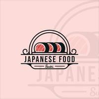 roll sushi logo illustration vectorielle modèle icône conception graphique. signe ou symbole de cuisine japonaise pour restaurant et café d'affaires vecteur