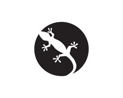 Lézard caméléon gecko silhouette vecteur noir