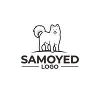 joli logo de chien samoyède vecteur