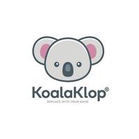 logo tête de koala dans un style cartoon moderne vecteur