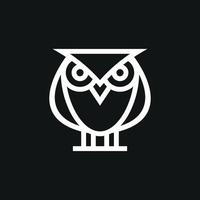 logo simple hibou noir et blanc vecteur