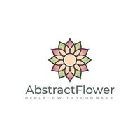logo de fleur abstraite avec des couleurs douces et un fond blanc vecteur