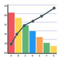 une icône plate modifiable de l'analyse de pareto vecteur